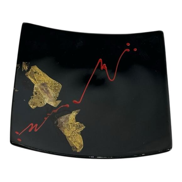 collin fused art glass Trinket tray handcrafted dish signed set of 2 - Picture 3 of 16